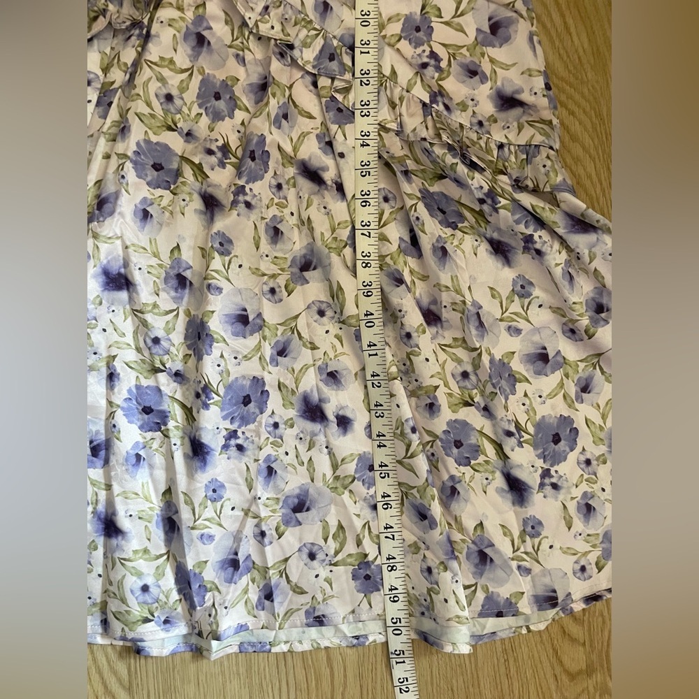 Floral Satin 3D Rosette Maxi Dress M Storia - Picture 13 of 17